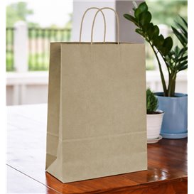 Bolsa Papel Kraft con Asas 115g/m² 24+11x32cm (25 Uds)