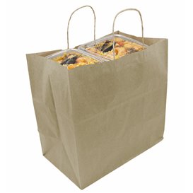 Bolsa Papel Kraft con Asas 115g/m² 27+16x31cm (25 Uds)