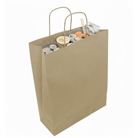 Bolsa Papel Kraft con Asas 115g/m² 35+16x44cm (25 Uds)