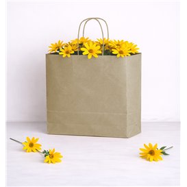 Bolsa Papel Kraft con Asas 115g/m² 42+16x49cm (25 Uds)