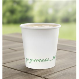 Vaso de Cartón ''Go Green'' Blanco 4Oz/120ml Ø6,2cm (50 Uds)