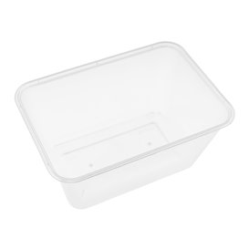 Envase Rectangular Plástico PP Transparente 1.000ml 17,4x11,5x8cm (50 Uds)