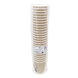 Vaso de Cartón Doble Pared Rizado Kraft 8Oz/240ml Ø8,0cm (25 Uds)