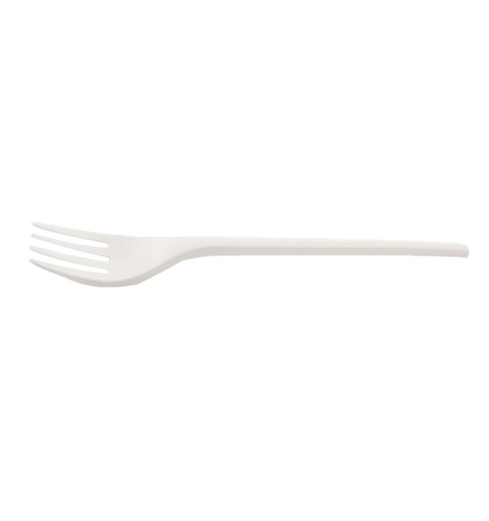 Tenedor Compostable Reutilizable CPLA Blanco 16,8 cm (50 Uds)