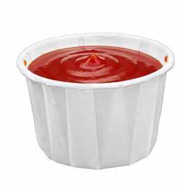 Tarrina de Papel Plisado Blanca de 100 ml (250 Uds)