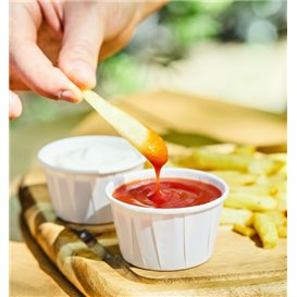 Tarrina de Papel Plisado Blanca de 100 ml (250 Uds)