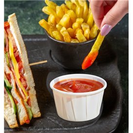 Tarrina de Papel Plisado Blanca de 100 ml (250 Uds)