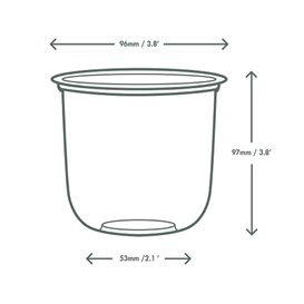 Tarrina Compostable PLA Transparente 500 ml Ø9,6 cm (1000 Uds)