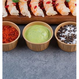 Tarrina de Papel Plisado Kraft de 100 ml (250 Uds)