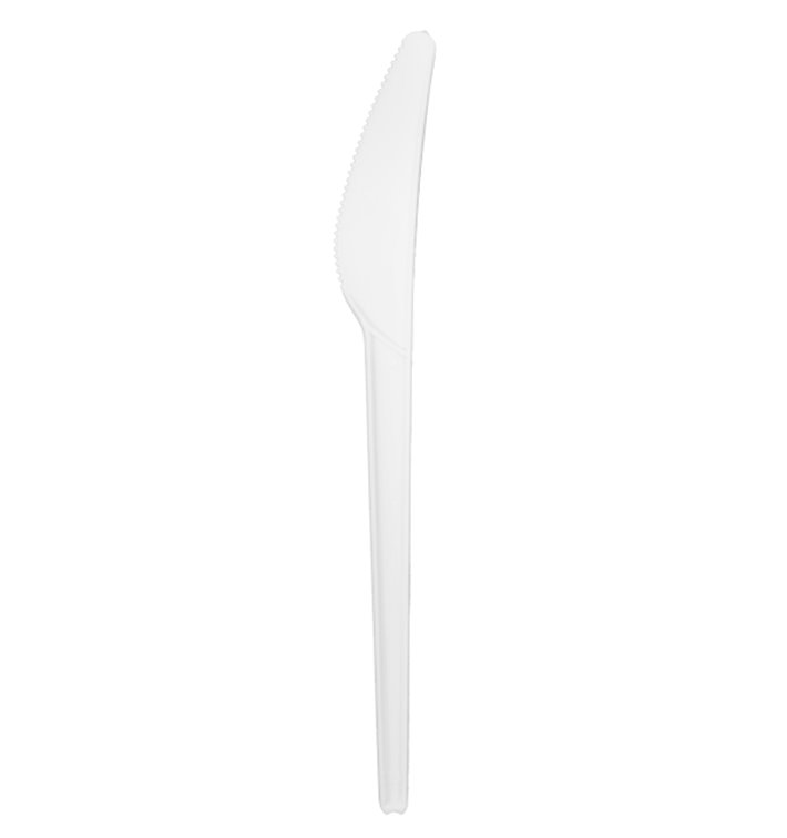 Cuchillo Compostable Reutilizable CPLA Blanco 16,8 cm (1500 Uds)