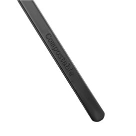 Minitenedor de Plástico CPLA Degustación Negro 10 cm (50 Uds)