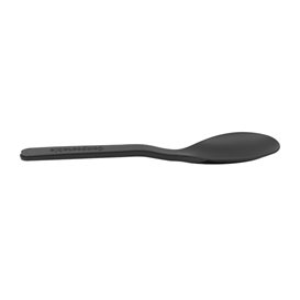 Cucharilla de Plástico CPLA Degustación Negra 10 cm (1000 Uds)