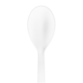 Cucharilla de Plástico CPLA Degustación Blanca 10 cm (1000 Uds)