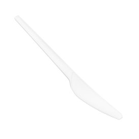 Cuchillo Compostable Reutilizable CPLA Blanco 16,8 cm (50 Uds)