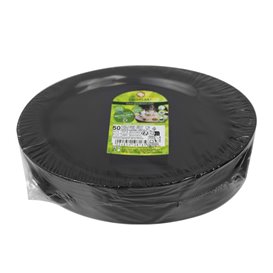 Plato Duro Reutilizable PP Llano Negro "Cocktail" 18,5 cm (50 Uds)