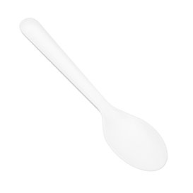 Cucharilla de Plástico Reutilizable CPLA Blanca 12,5 cm (50 Uds)
