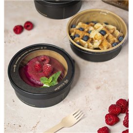 Tapa con Ventana para Envase de Cartón Redonda Ø15 cm (300 Uds)