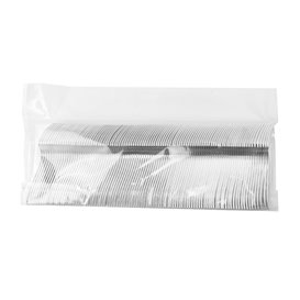 Mini Tenedor de Plástico PS Metalizado 100 mm (100 Uds)
