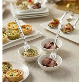 Mini Tenedor de Plástico PS Metalizado 100 mm (100 Uds)