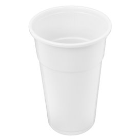 Vaso de Plástico PP Reutilizable Blanco 330ml (50 Uds)