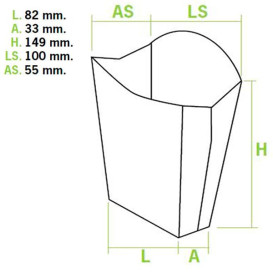 Caja Kraft para Fritas Grande 8,2x4,2x14,9cm (25 Uds)