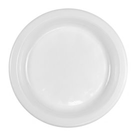 Plato Llano Reutilizable Económico PS Blanco Ø16,5cm (100 Uds)