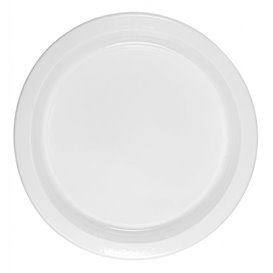 Plato Llano Reutilizable Económico PS Blanco Ø22cm (100 Uds)
