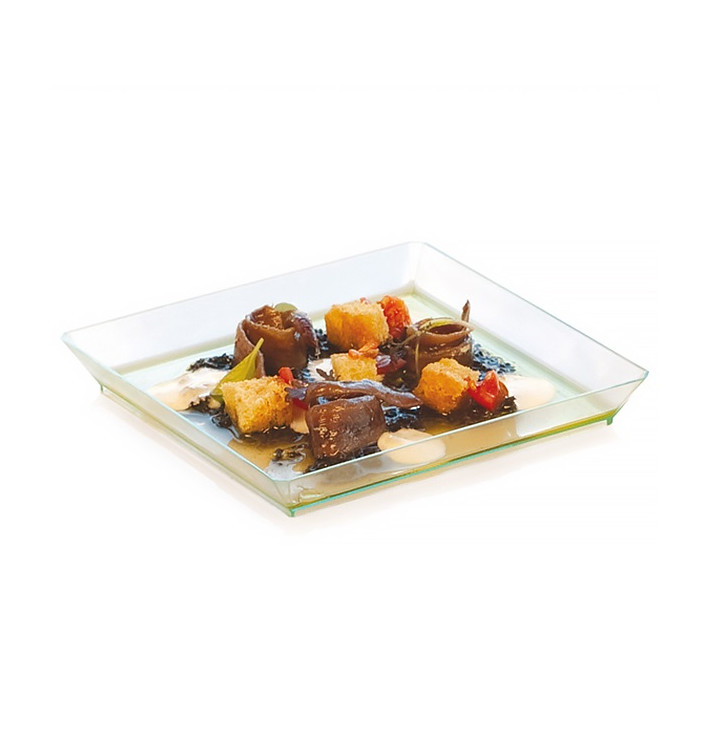Bandeja Plastico Cuadr. Extra Rigido Water Green 13x13cm Bandeja Plastico Cuadr. Extra Rigido Water Green 13x13cm