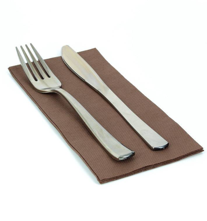 Servilleta Papel 1/8 40x40cm Marron Punta-Punta Servilleta Papel 1/8 40x40cm Marron Punta-Punta