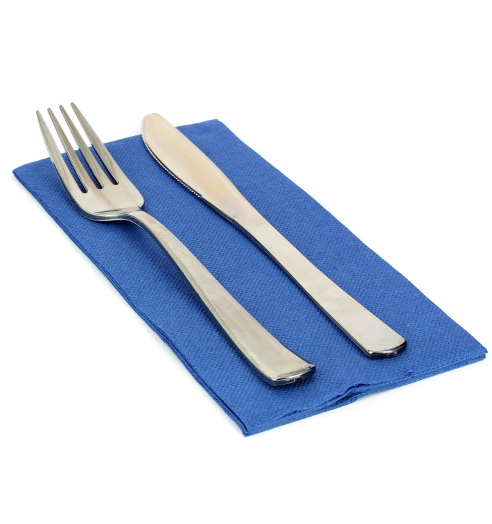 Servilleta Papel 1/8 40x40cm Azul Punta-Punta Servilleta Papel 1/8 40x40cm Azul Punta-Punta