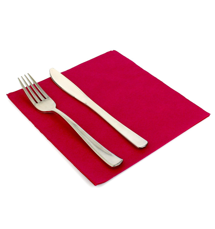 Servilleta Papel 40x40cm Burdeos Punta- Punta Servilleta Papel 40x40cm Burdeos Punta- Punta