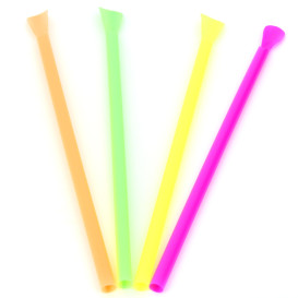 Pajita Cuchara Recta 4 colores Ø6mm 20cm (250 Uds)